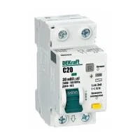 Купить Дифференциальный автоматический выключатель DEKraft 2P(1P+N)C20 30мА 6кА