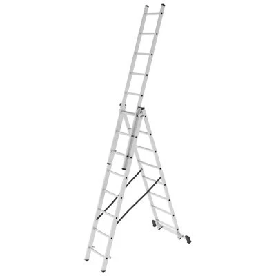 Купить Лестница-Стремянка трехсекц.НОВАЯ ВЫСОТА NV1230 алюм.3х8 ступ.2,14-4,74м  46493