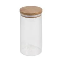 Купить Банка для сыпучих продуктов "BAMBU" 1,3 л стекло, крышка бамбук (1/30) "MALLONY"