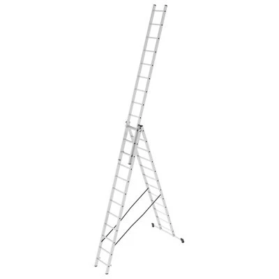 Купить Лестница-Стремянка трехсекц.НОВАЯ ВЫСОТА NV1230 алюм.3х12 ступ.3,19-7,87м  46489
