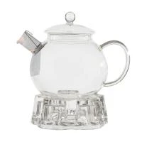Купить Чайник завар. стекло "AROMA" 1 л на подставке, фильтр нержав. (1/6) "LEONORD"