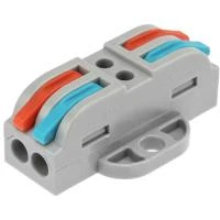 Купить Клеммы проходные смк 222-422P, 2 полюса упак. 5 шт. (серые) (1/10) "REXANT" 07-6262-5