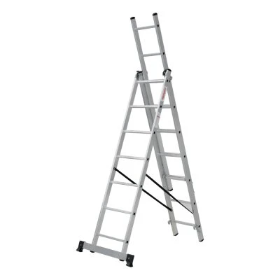 Купить Лестница-Стремянка трехсекц.НОВАЯ ВЫСОТА NV1230 алюм.3х7 ступ.1,88-4,48м  46492