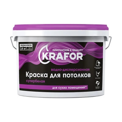 Краска В/Д д/потолков Супербелая 3кг Крафор 26947