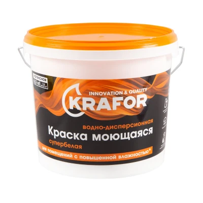 Краска В/Д Латекс Интер. Моющаяся Супербелая 6,5кг Крафор 26957