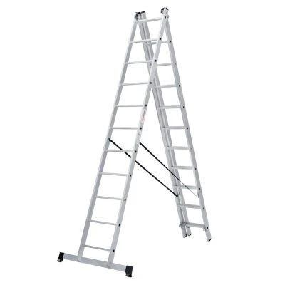 Купить Лестница-Стремянка трехсекц.НОВАЯ ВЫСОТА NV1230 алюм.3х11 ступ.2,93-7,09м  46488