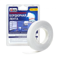 Купить Лента-бордюр самокл. 12,8 мм*3,35 м белая (1/15/60) "UNIBOB"