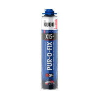 Клей-пена монтажная "KUDO PUR-O-FIX X15+ EXTRA FIX" 1000 мл/900 г универс. профи (1/12)