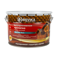 Пропитка декоративная "Экстра 3 в 1" сосна 9 л (1) "DREVIKA"