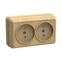 Купить Розетка открыт. уст. "Октава" 2-х местн. рс22-2-ос, 10а, сосна (1/24/288) "IEK"