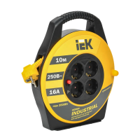 Купить Удлинитель на катушке "INDUSTRIAL" с термозащ. 4 розетки, 10 м 3*1,5 мм (1/10) "IEK"