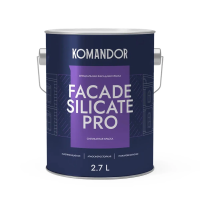 Краска фасадная "FACADE SILICATE PRO" силикатная база C 2,7 л (1) "KOMANDOR"