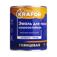 Эмаль пф-266 желто-коричневая 20 кг (1) "KRAFOR"