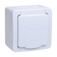 Купить Розетка открыт. уст. "Гермес PLUS" 1 местн. с заземл, с крышкой рсб20-3-гпбб, IP54 (1/10/100) "IEK"