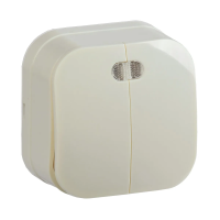 Купить Выключатель открыт. уст. "GLORY" 2-х кл. с индикатором вс20-2-1-хк, 10а, кремовый (1/36/432) "IEK"