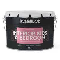 Краска "INTERIOR KIDS&BEDROOM" для спален и детских комнат база A 9 л (1) "KOMANDOR"