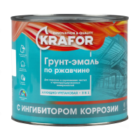 Грунт- эмаль по ржавчине серая  1,9 кг (1/6) "KRAFOR"