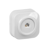 Купить Розетка телефонная открыт. уст. "GLORY" 1 местн. рт20-хб, белый (1/30/360) "IEK"