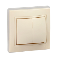 Купить Выключатель "KVARTA" 2-х кл. вс10-2-0-ккм-44, 10а, кремовый (1/8/160) "IEK"