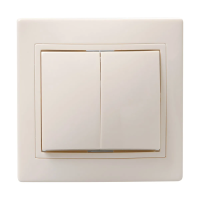 Купить Выключатель "Кварта" 2-х кл. вс10-2-0-км, 10а (керам.) кремовый (1/10/200) "IEK"