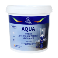 Краска "AQUA "Для кухни и ванной моющаяся акриловая база а 2,7 л (1/2) "Пеллигрина жемчуг"