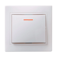 Купить Выключатель "Кварта" 1 кл. с индикатором вс10-1-1-кб, 10а, белый (1/10/200) "IEK"