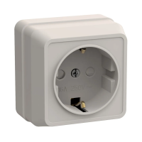 Купить Розетка открыт. уст. "Октава" 1 местн. с заземл, с шторк. рсш20-3-окм, 16а, кремов. (1/30/360) "IEK"