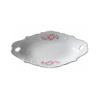 Купить Блюдо овальное с ручками "ROCOCO" бледная роза 25 см (1/6/36) "CMIELOW" OMDZ23-рококо-5