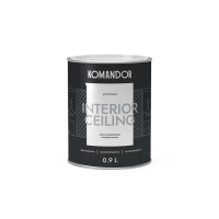Краска "INTERIOR CEILING" для потолков белая 0,9 л (1/6) "KOMANDOR"