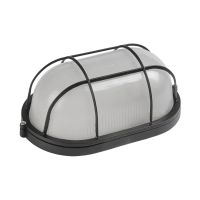 Купить Светильник нпп1402 овал с решеткой 60 вт IP54, черный (1/12) "IEK"