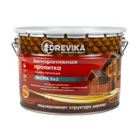 Пропитка декоративная "Экстра 3 в 1" орегон 9 л (1) "DREVIKA"