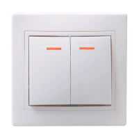 Купить Выключатель "Кварта" 2-х кл. с индикатором вс10-2-1-кб, 10а, белый (1/10/200) "IEK"