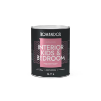 Краска "INTERIOR KIDS&BEDROOM" для спален и детских комнат база A 0,9 л (1/6) "KOMANDOR"