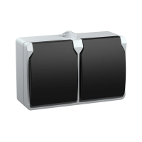 Купить Розетка открыт. уст. "Форс" 2-х местн. с заземл, с крышкой рсб22-3-фср, IP54 (1/5/60) "IEK"