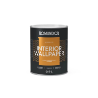 Краска "INTERIOR WALLPAPER" для обоев база A 0,9 л (1/6) "KOMANDOR"