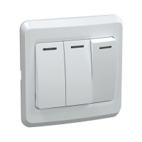 Купить Выключатель "Вега" 3 кл. вс10-3-0-вб, 10а, белый (1/50/200) "IEK"