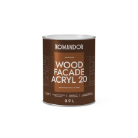 Краска по дереву "WOOD FACADE ACRYL 20" база A 0,9 л (1/6) "KOMANDOR"