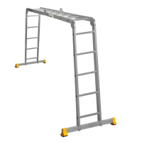 Купить Лестница-трансформер шарнирная профи 2 секции по 4 ступени + 2 секции по 5 ступеней (1) "Алюмет"
