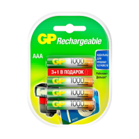 Купить Аккумулятор GP RECHARGEABLE 100AAAHC3/1-2CR4  тип ааа, 1000 мач (4 шт. в блистере) (1/10/100)