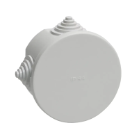 Купить Коробка распаячная открыт. уст. км41237 D75*40 мм, IP44, св.серая (4 гермоввода) (1/60) "IEK"