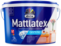 Краска латекс д/стен и потолков д/влажн помещ белая матов. 9л Dufa Mattlatex D100