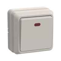 Купить Выключатель открыт. уст. "Октава" 1 кл. с индикатором вс20-1-1-окм, 10а, кремовый (1/36/432) "IEK"