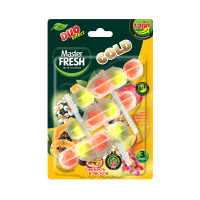 Купить Блок подвесной для унитаза "DUO EFFECT GOLD" 5 в 1 1200 смываний 3 шт (тропик) (1/24) "MASTER FRESH"
