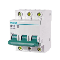 Купить Выключатель автомат. ва-101 3р 10а 4,5ка тип с (1/4/48) "DEKRAFT"