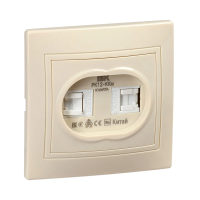 Купить Розетка компьютерная "KVARTA" 2-х местн. рк12-ккм, RJ45, кремовый (1/10/200) "IEK"