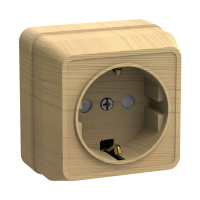Купить Розетка открыт. уст. "Октава" 1 местн. с заземл, с шторк. рсш20-3-ос, 16а, сосна (1/30/360) "IEK"