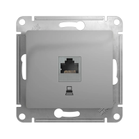 Купить Розетка компьютерная "GLOSSA" 1 местн. RJ45 (механизм) алюминий (1/10/160) "SCHNEIDER"