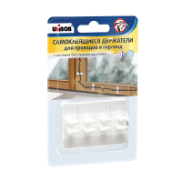 Купить Держатели для проводов и гирлянд самокл. белые (упак. 4 шт.) (1/25) "UNIBOB"