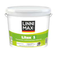 Краска интерьерная "LITEX 1" база 1 (белая) 9 л (1) "LINNIMAX"