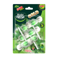 Купить Блок подвесной для унитаза "DUO EFFECT GOLD" 5 в 1 1200 смываний 3 шт (хвоя) (1/24) "MASTER FRESH"